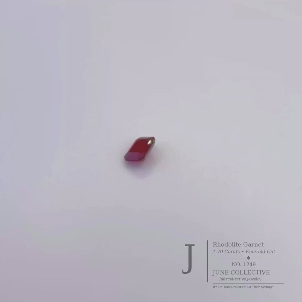 Natural Rhodolite Garnet 1.70 Ct Emerald Cut