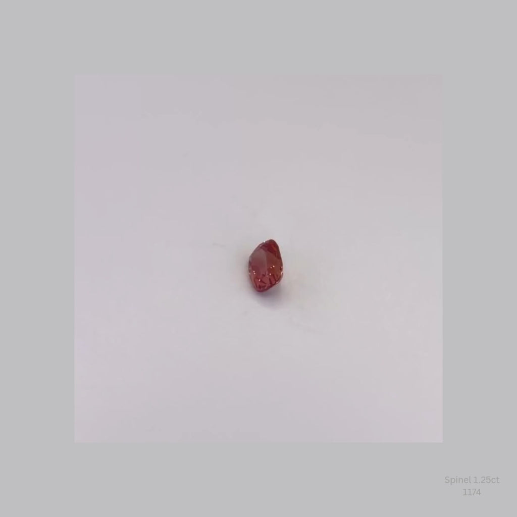 Natural Peach Champagne Spinel 1.10 Ct Cushion Cut Loose Gemstone