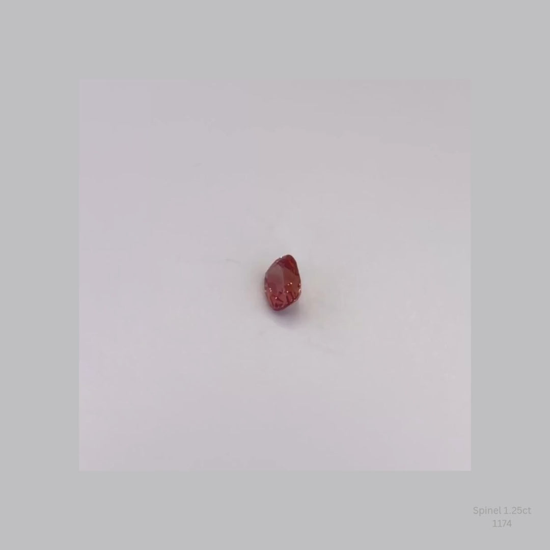 Natural Peach Champagne Spinel 1.10 Ct Cushion Cut Loose Gemstone
