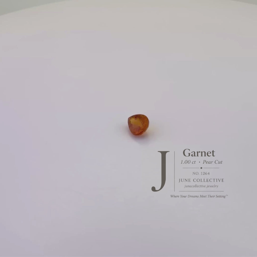 Natural Orange Garnet 1.00 Ct Pear Cut Loose Gemstone